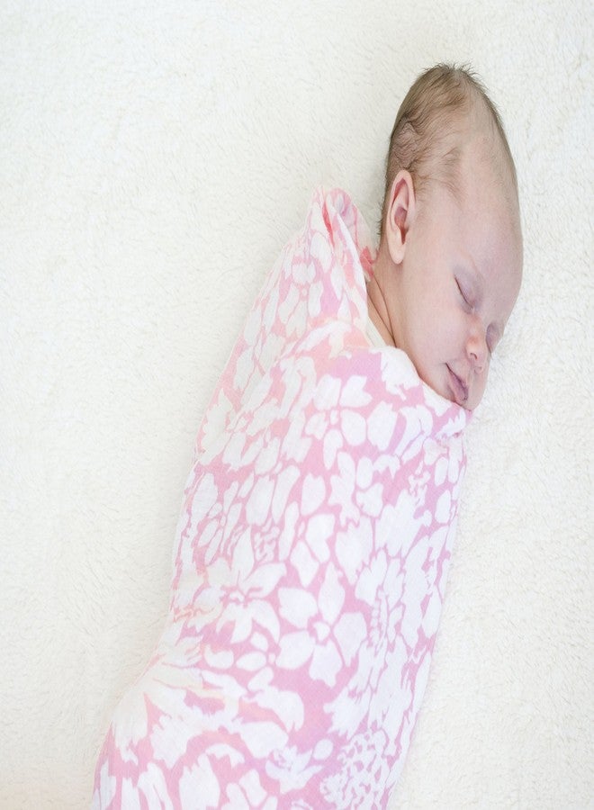 SwaddleDesigns Large Marquisette Receiving Swaddle Blankets for Baby Boys/Girls, Soft Premium Cotton Muslin, Boutique Quality, Best Shower Gift, SwaddleLite Pink Lush Safari, Parent Picks Award Winner , Pink, Gray, Sterling , 46x46 inches - Image 5